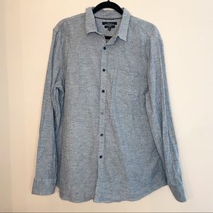 MARC ANTHONY STRETCH SLIM FIT LONG SLEEVE GRAY BUTTON DOWN SHIRT